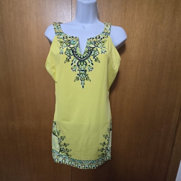375. INC International Concepts Petite Size Med. Yellow Tunic - Picture 1 of 6